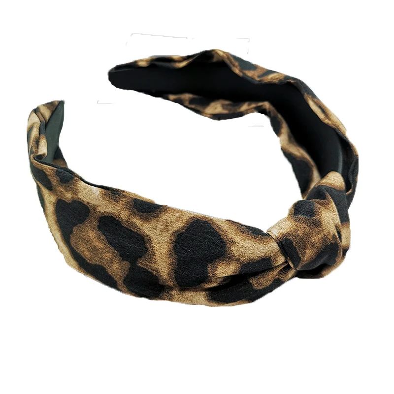 G19005C 20pcs/lot zebra print animal print knot headband pink leopard fashion girls new year gift hairband bows for women accessories - Цвет: G19005C