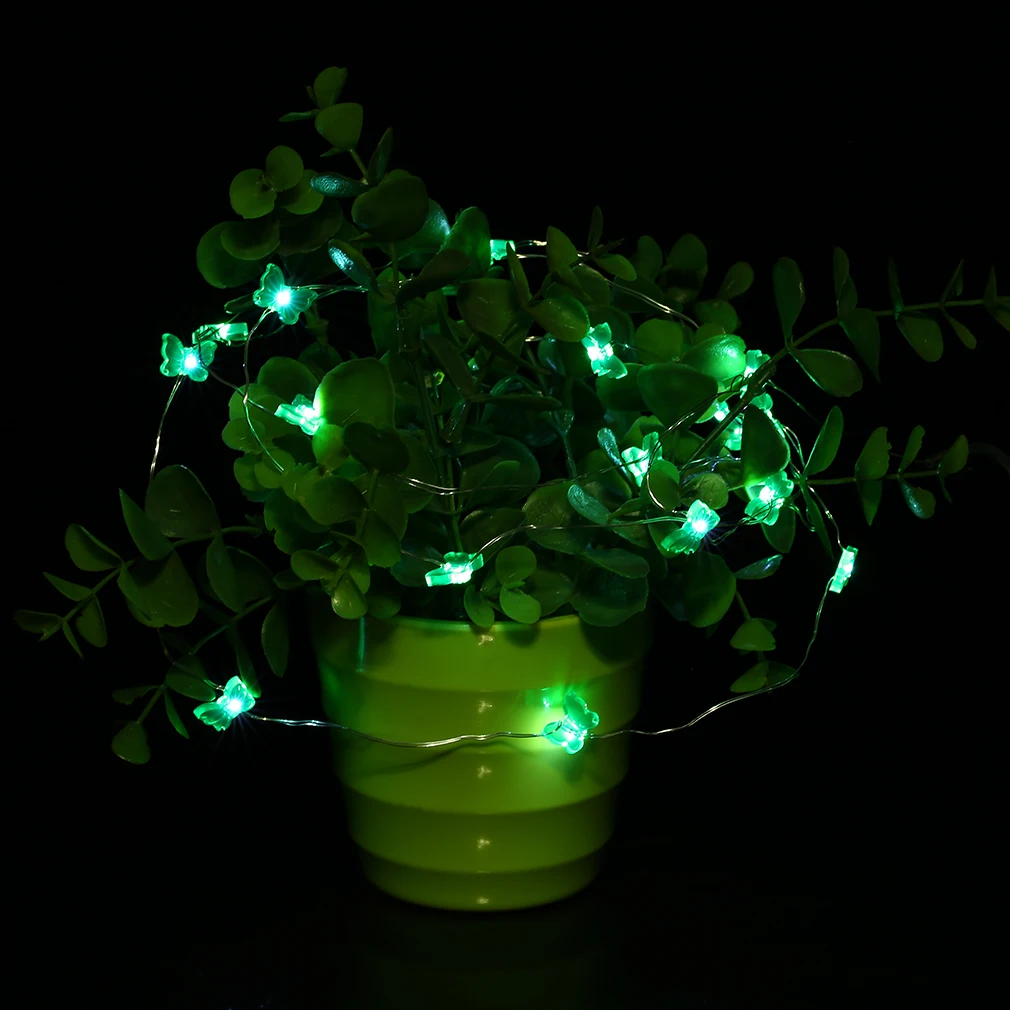 Бабочка Форма 3M 30LED супер яркие кнопки Батарея строка светильник вечерние фестиваль Свадебная вечеринка украшения гирлянды светильник