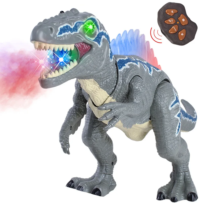 Dinosaurio pulverizador para niños, Control remoto para mascotas, juguetes para caminar, tiranosaurio, modelo Animal, Color claro, sonidos, regalo para niños