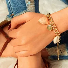 Персонализированные пляжные украшения ручной браслет Европейская и американская мода женский натуральный цвет оболочки браслет