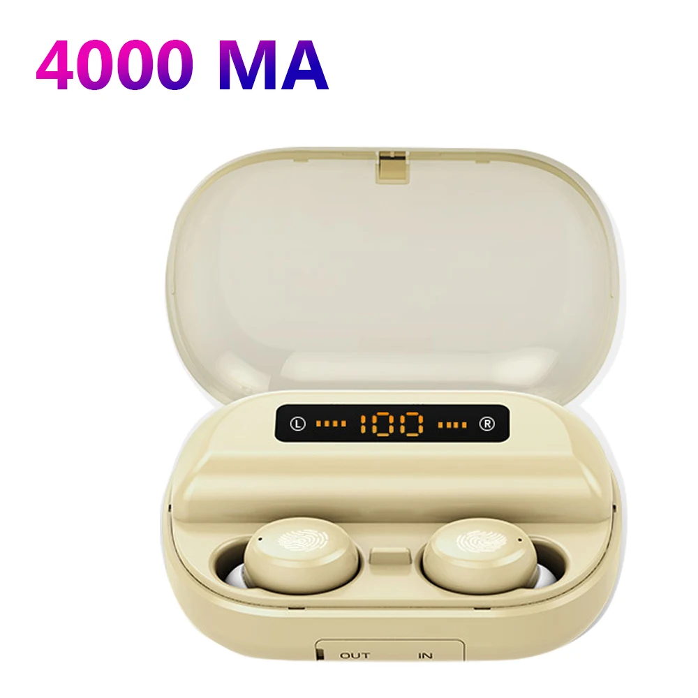 Gold Bluetooth 5,0, наушники, светодиодный дисплей, 2000 мА/ч, мощная Водонепроницаемая гарнитура, Спортивная гарнитура GY17 - Цвет: Gold