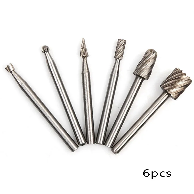 

6pcs HSS Routing Router Drill Bits Set Metal Milling Cutters for Rotary Burrs Tools Wood Stone Metal Root Carving Milling Cutter