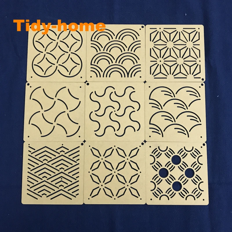 

9Styles/Set Acrylic Classic Sashiko Template Drawing Template Sashiko Accessories