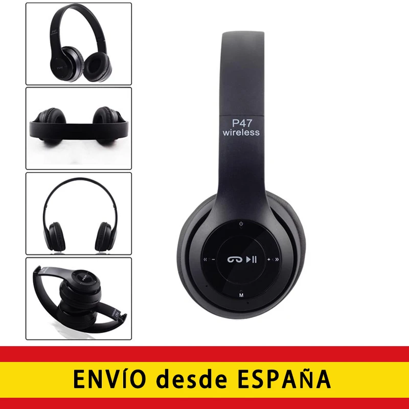P47 wireless Bluetooth headset built in Micro wireless stereo headset with SD TF FM MP3 Audio cable
