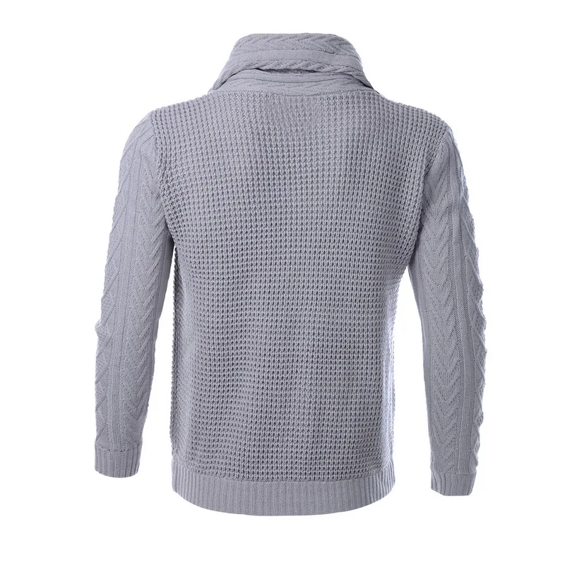 Puimentiua Men's Knit sweater Thick Wool Turtleneck Long Sleeve Jacket Cardigan with Horn Button Men's Sweater Jacket 2019 Puimentiua Men's Knit sweater Thick Wool Turtleneck Long Sleeve Jacket Cardigan with Horn Button Men's Sweater Jacket 2019