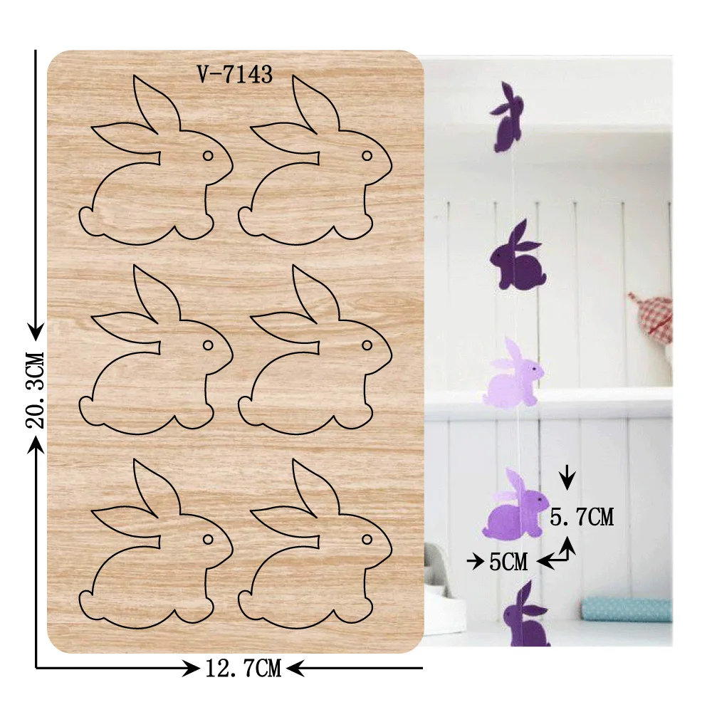 

New rabbit wooden dies cutting dies for scrapbooking Multiple sizes V-7143
