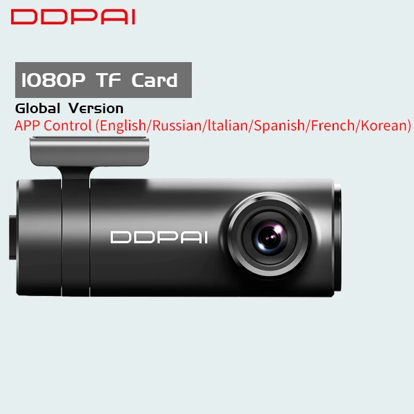 Автомобильный видеорегистратор, приложение DDPai, Мини, на английском языке, 1080 P, видеорегистратор, мини-камера, интерфейс питания, Передняя запись, эффективная, F2.2 - Название цвета: DDPai Dash Cam mini
