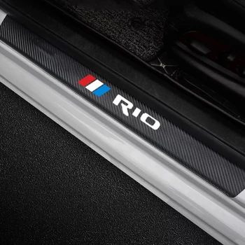 

For KIA RIO 2 3 4 5 Xline x line Car Sticker car door cover accessorie 4 pcs car door sill protector carbon fiber vinyl stickers