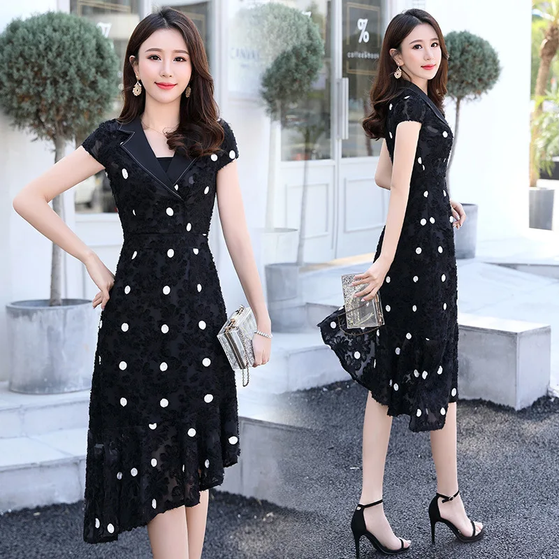 

Da bo dian Dress Women's Summer 2019 New Style Elegant Young-Style Waist Hugging Slimming Irregular WOMEN'S Skirt