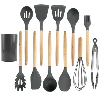 

12pcs/set Silicone Kitchenware Non-stick Cookware Cooking Tool Spatula Ladle Egg Beaters Shovel Spoon Soup Kitchen Utensils Set