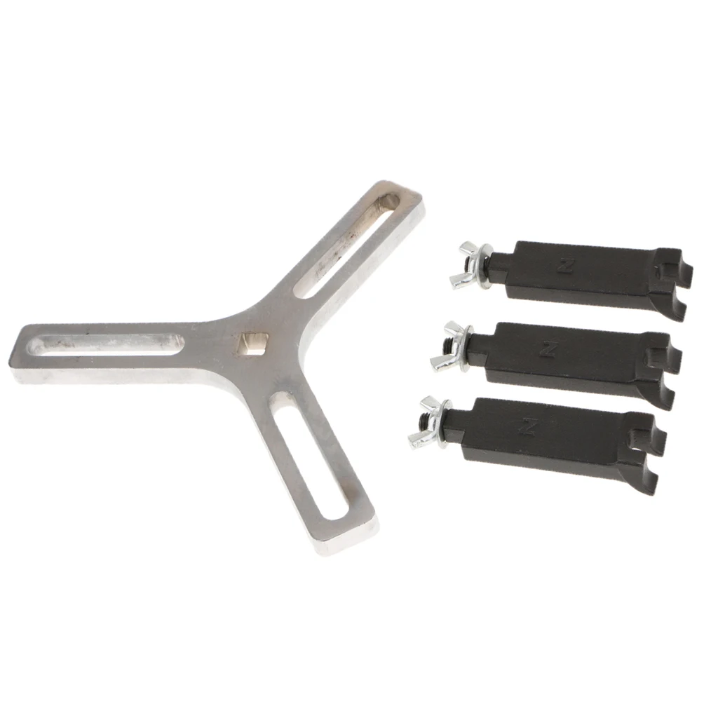 Car Fuel Pump Lid Tank Cover Remove Spanner Adjustable 3 Legs Wrench Tool