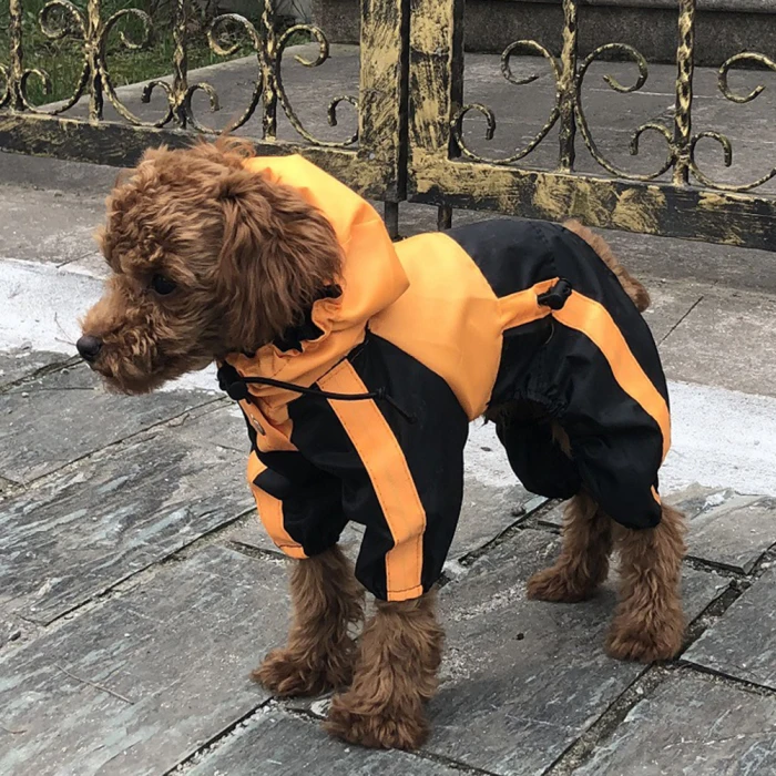 Pet Одежда с принтом в виде собак для снега и дождя; зимние пальто Водонепроницаемый плащи 4 ноги плащ для маленьких, средних и больших собак TB распродажа