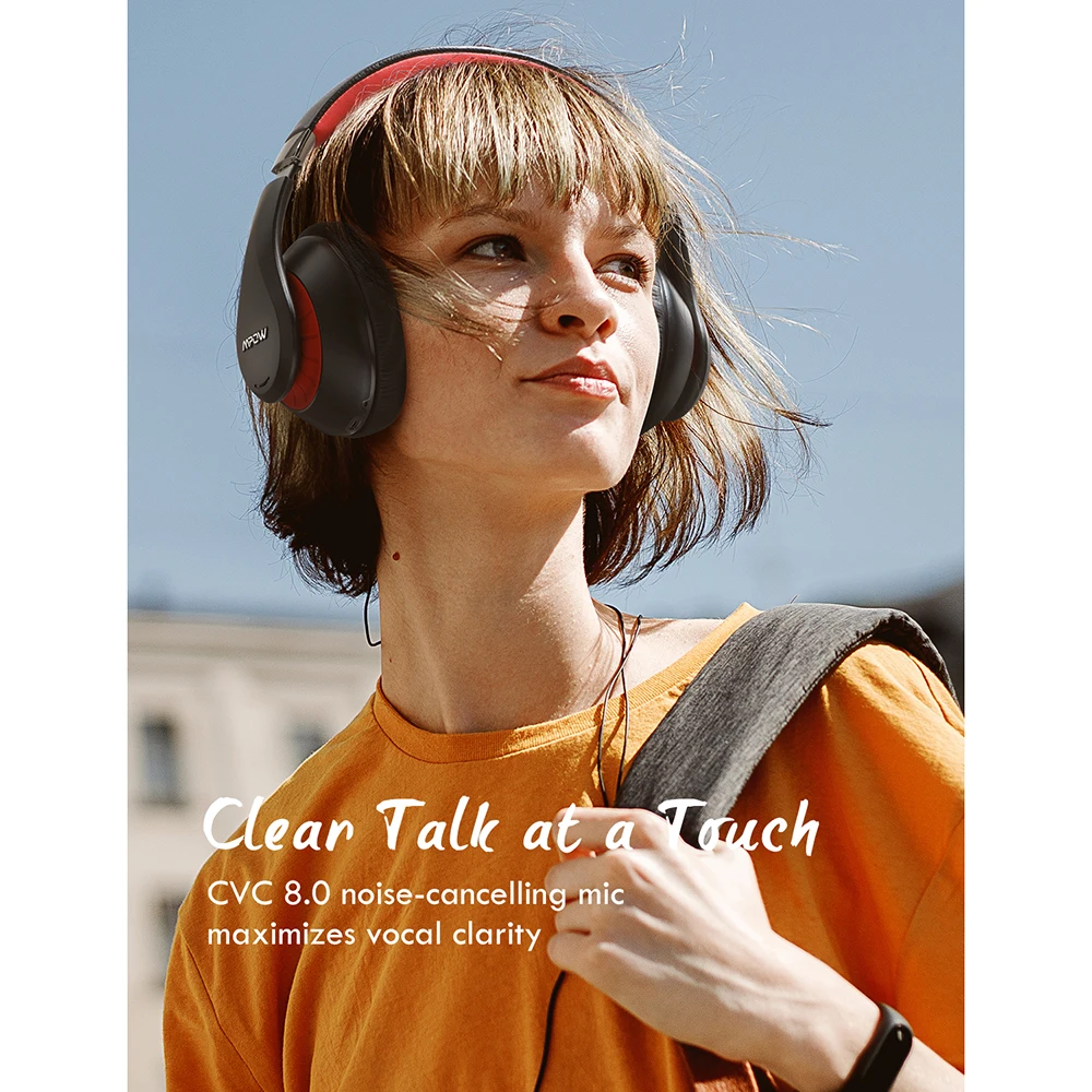 Mpow 059 Plus Wireless Headphones Bluetooth 5.0 ANC Headphone Noise Cancelling HiFi Deep Bass Headset With Mic For Computer New