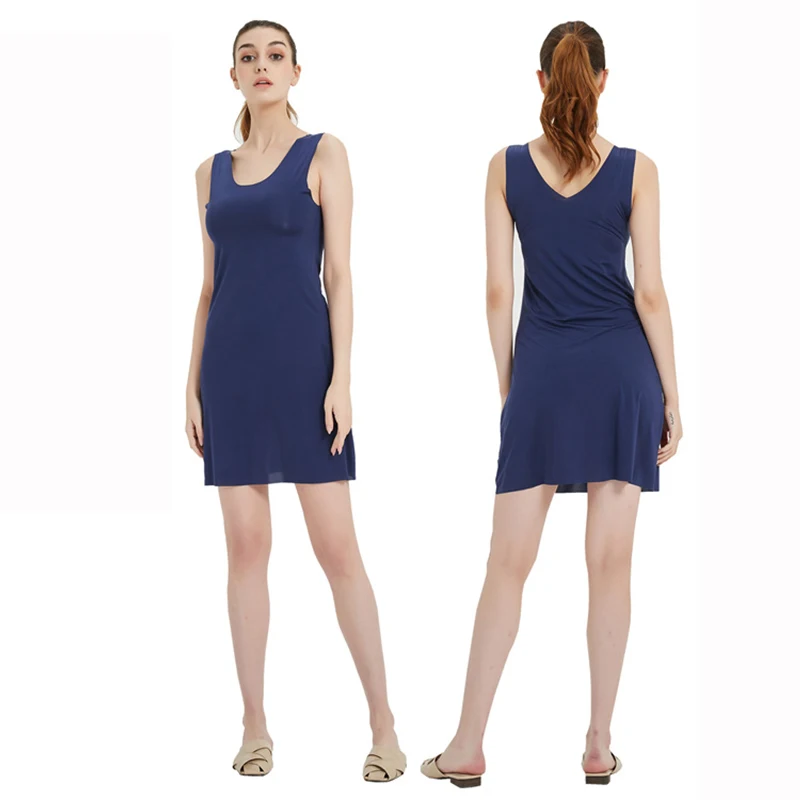 M-5XL Plus Size Full Slips Dresses For Women Summer Thin Seamless Ice Silk Petticoat Underskirt Sleeveless Underwear Dress Slips petticoat skirt women full slip dress