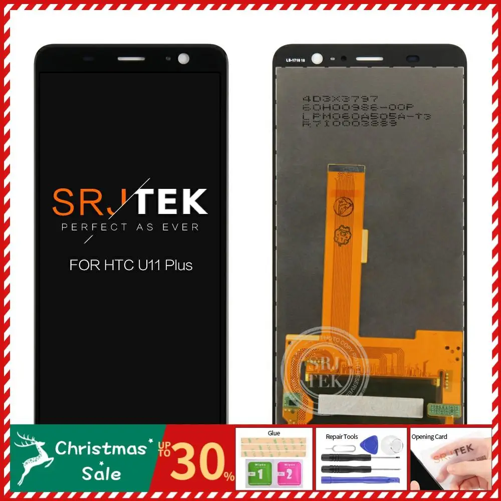 Srjtek 6 ''ЖК-дисплей для htc U11 PLUS ЖК-кодирующий преобразователь сенсорного экрана в сборе для htc U11+ плюс ЖК-экран Запасные части