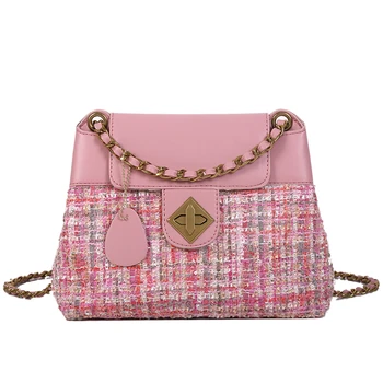 

2020 New Fashion Flip Bag Designer Bag Weave Small Square Bag For Women Women Bag Chains Single Shoulder Shoulder Slanting Bags