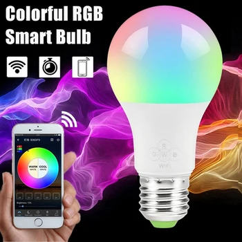 

9W WIFI Smart Light Bulb Color Changing Light E27 RGB LED Bulb Dimmable Alexa Compatible Tuya Smart Life APP Google