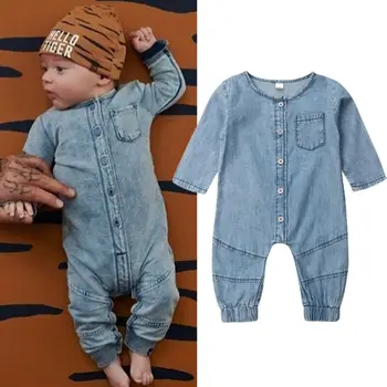 

PUDCOCO New Infant Kid Baby Girl Boy Clothes Soft Denim Romper Playsuit Jumpsuit Outfits 0-24M
