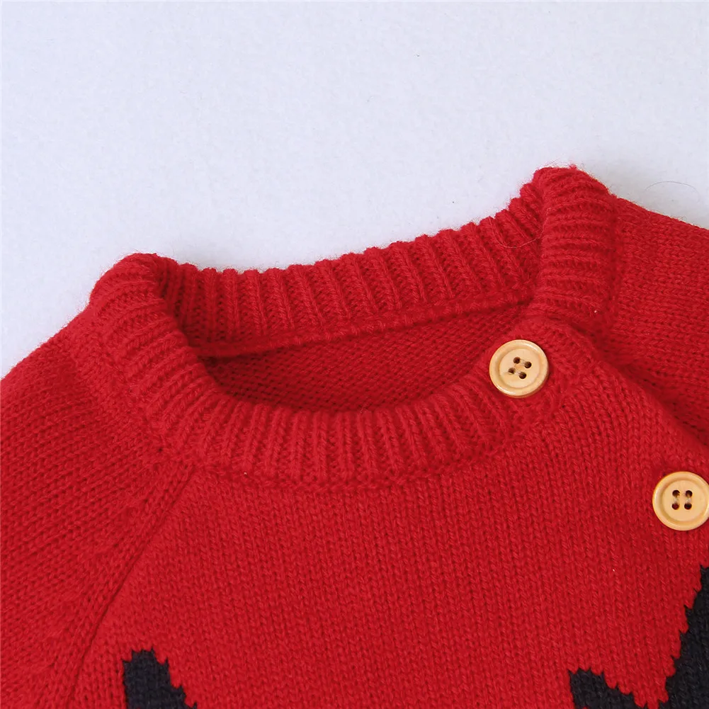 Brand Xmas Baby Kids Knit Infant Romper Sweater Jumpsuit Winter Warm New Boy Girl Deer Knitwear Deer Costume Baby Clothes