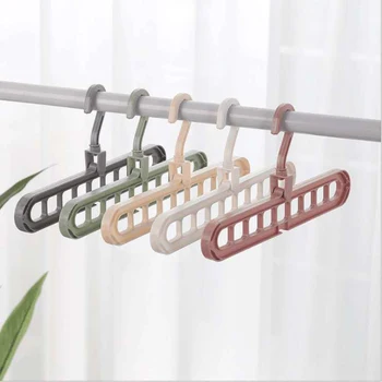 

Multi-function Folding Hanger 9 Hole Rotating Magic Clothes Hanger Closet Organizer Home Bedroom rotating storage rack