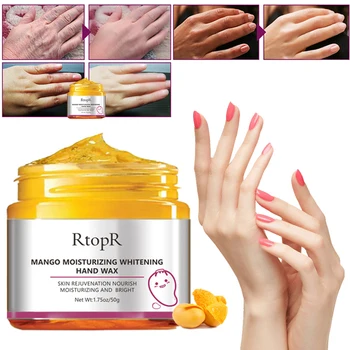 

1 Box 50g Mango Moisturizing Hand Mask Whitening Exfoliating Hand Wax Repair Calluses Film Anti-Aging Hand Cream TSLM2