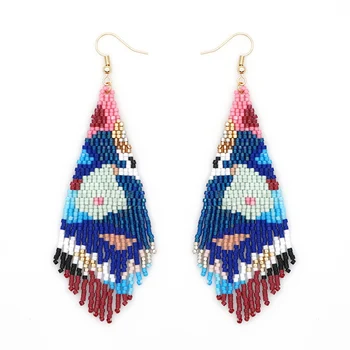 

Go2Boho Miyuki Design Pattern Earrings Jewelry Delica Bead Handmade Woven Drop Earring For Women Evil Eye Pendientes Mujer 2020