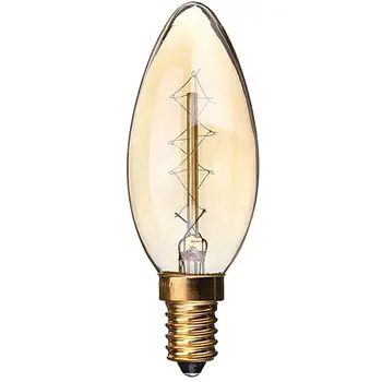 

40W E14 Vintage Edison Light Bulb Candle for Chandelier Light Filament Incandescent Clear Glass Pendant Bulb Lamp 110V/220V
