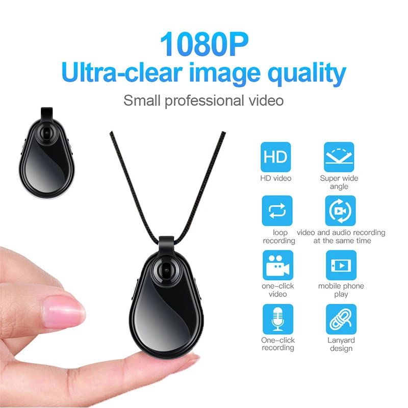 Камера ожерелье рекордер 1080P маленькая микро камера переносной мини DV DVR голос