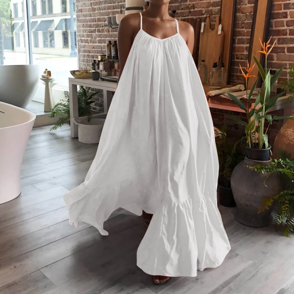 loose backless maxi dress 