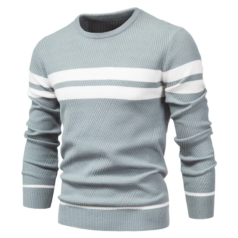 New Autumn Pullover Men's Sweater O-neck Patchwork Long Sleeve Warm Slim Sweaters Men Casual Fashion Sweater Men Clothing 2