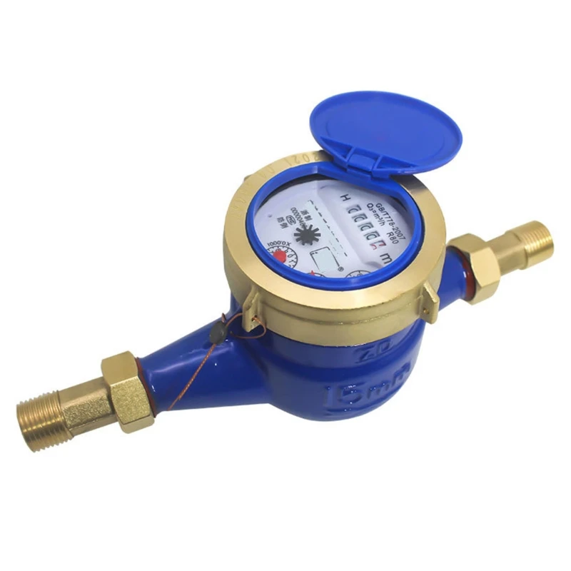 Water meter DN15 water meter heavy duty brass flow measure tap cold water meter home garden wet table measuring tools measurement