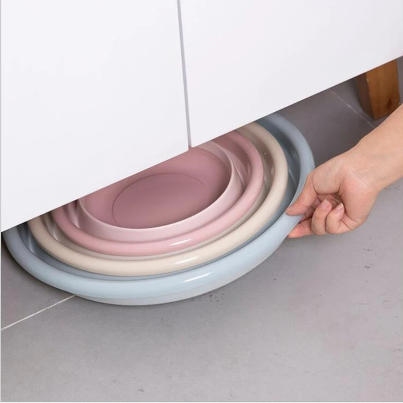 Plastic Silicon Folding Basin Kitchen Organizer Portable Washbasin Pedicure Bathroom Household Cleaning Tool Laundry Tub