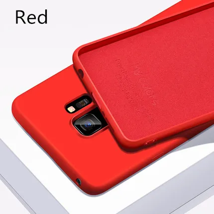 Red Мягкая накладка из жидкого силикона чехол для samsung Galaxy Note 10 9 8 A30 A20 A50 A70 A10 M10 M20 M30 J4 J6 J8 A6 A7 A9 S8 S9 S10 плюс - Цвет: Red