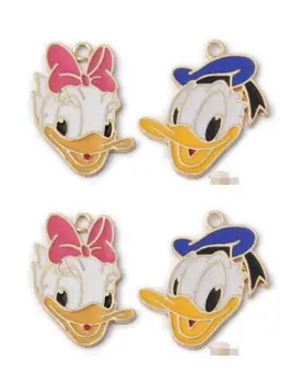

50 PCS Cartoon Donald Duck Daisy head Charm Necklace/Earrings Pendants DIY Jewelry Making Accessories LP20