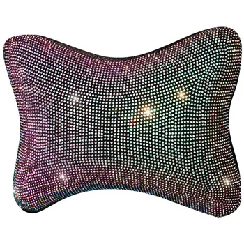 

PU Rhinestone Crystal Seat Head Pillow, Head and Neck Support Headrest, Suitable for Car Decoration
