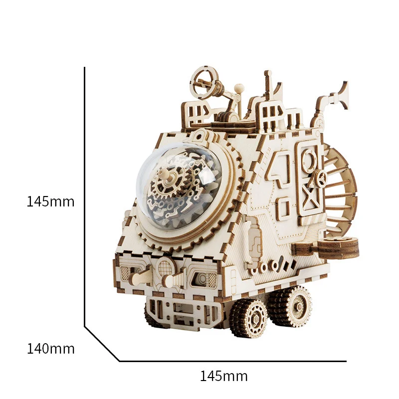Tank Robut сборка деревянная модель строительные наборы с музыкальной коробкой 3D модель здания Diy игрушки подарки для мальчиков и девочек - Цвет: Tank