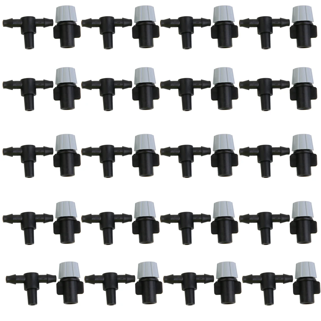 20pcs Misting Sprinkler Nozzles With Tee Joints for Lawn Watering Irrigation Great Agriculture Garden Greenhouse