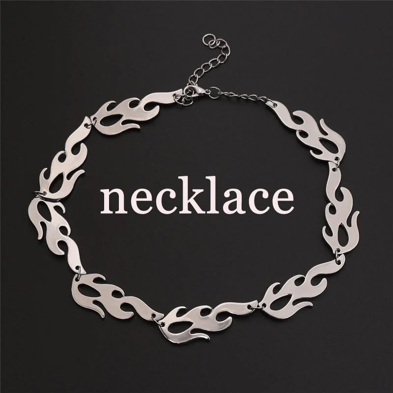 necklace 24 стиля, Харадзюку, хип-хоп, пламя, слои, крест, ключица, ожерелье, лезвие, шипы, замок, унисекс, Очаровательная цепочка, рок, панк, ювелирное изделие, подарок - Окраска металла: necklace