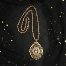 Длинное золотое ожерелье с подвеской в марокканском стиле для женщин, подвеска с подвеской в виде кафтана, ювелирные украшения для свадьбы