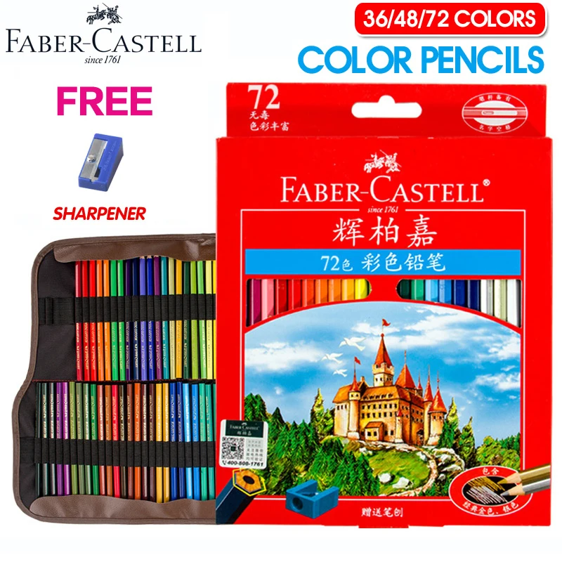 Faber-Castell 36/48/72Color Pencil Lapis De Cor Painting Colored Pencil School Office Supplie Sketch Pencil for Drawing Supplies цанговый карандаш faber castell