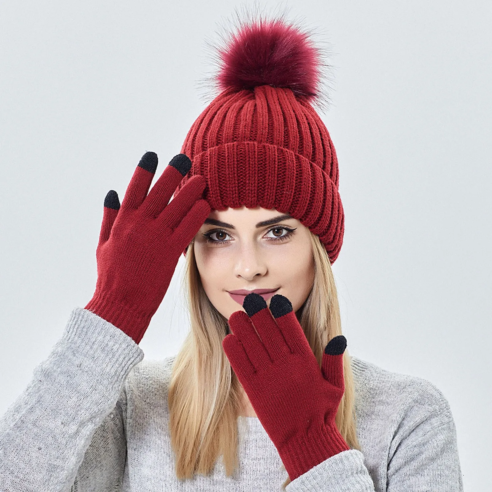 Topi Wanita Musim Dingin Topi Beanie 