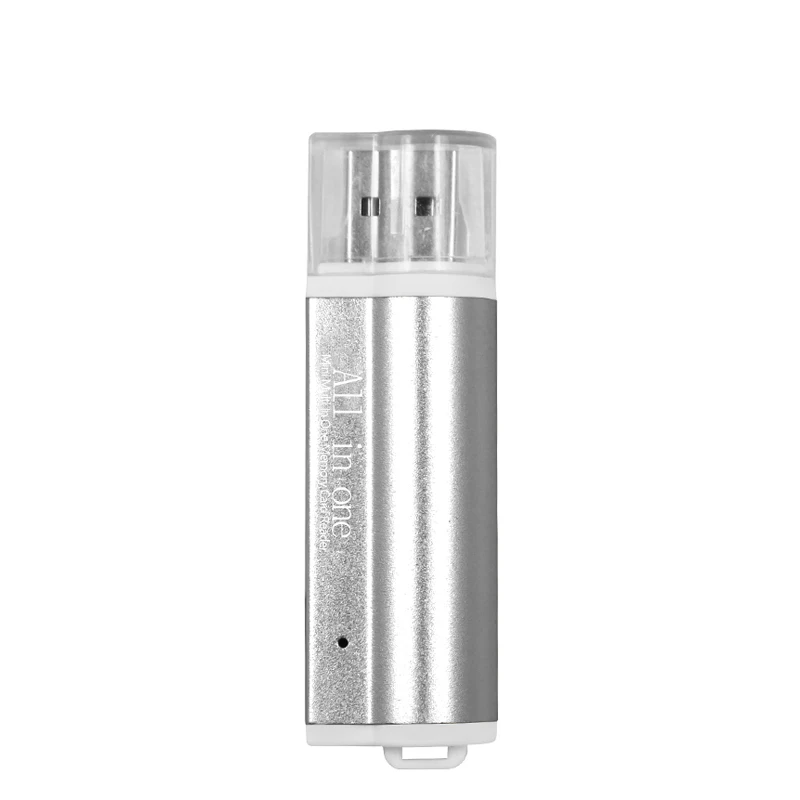 Silver 4 в 1 Micro USB 2,0 кард-ридер usb адаптер для Micro SD карты TF M2 MMC MS PRO DUO кардридер - Цвет: Silver