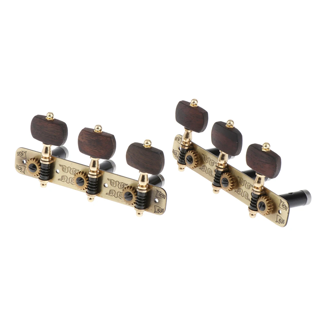 6 Pieces Connected Retro Wood Guitar Tuning Pegs Tuners Machine Heads | Спорт и развлечения