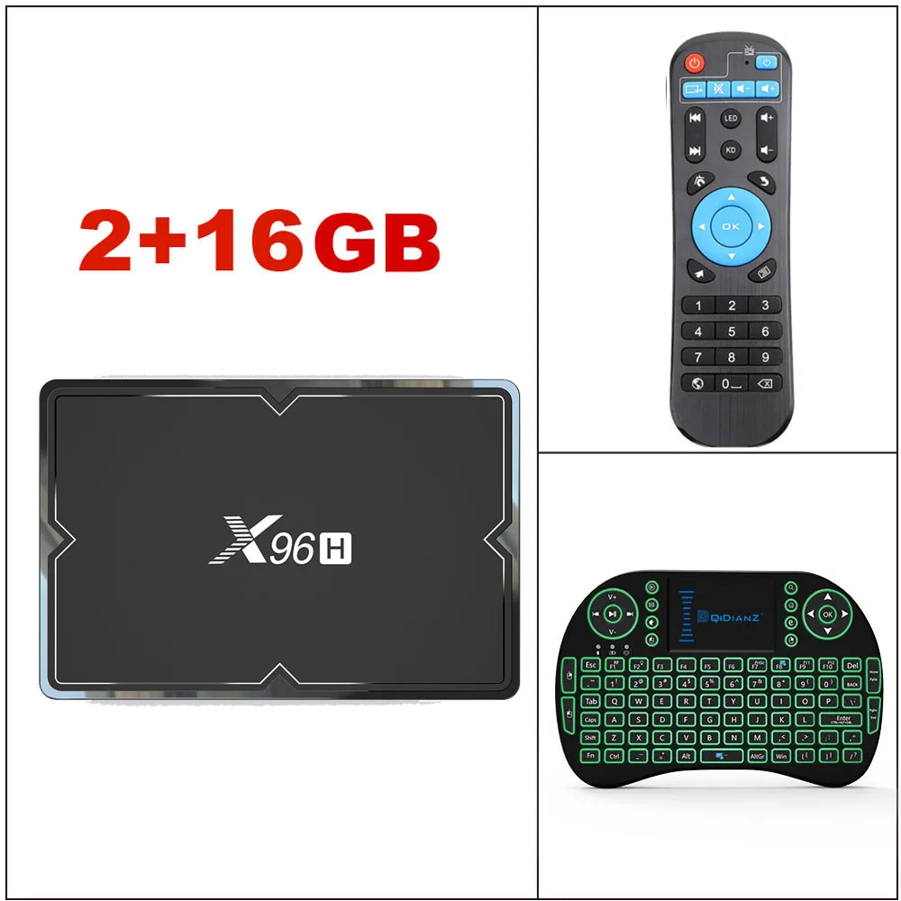 X96H-2-16-I8 X96H Android 9,0 2 ГБ 4 ГБ+ 16 ГБ 32 ГБ 64 Гб Смарт ТВ приставка Bluetooth 4,1 ТВ приставка WiFi 2,4G/5G Netflix Youtube медиаплеер - Цвет: X96H-2-16-I8