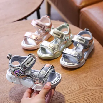 

Summer new children's beach shoes alphabet solid color sports sandals baby sandals children summer shoes