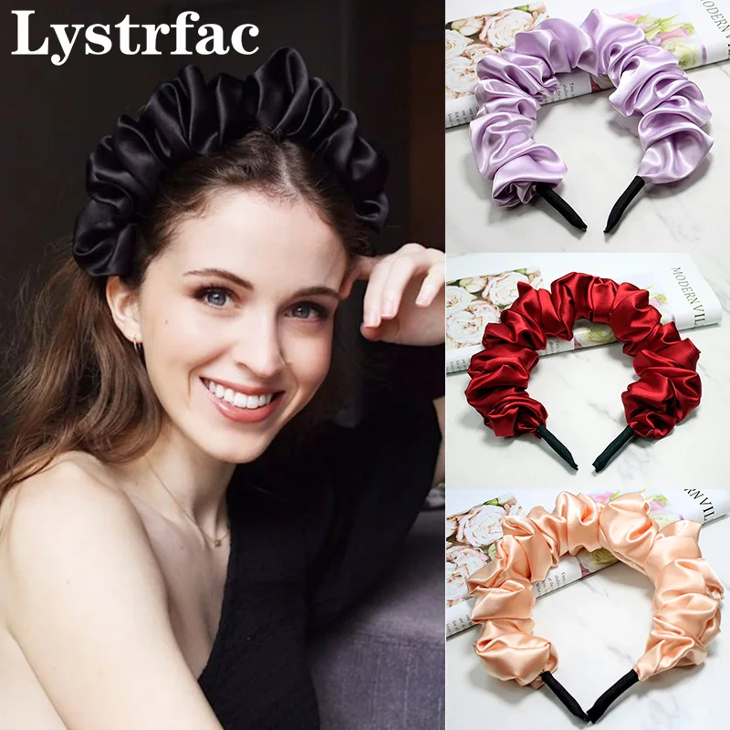 

Lystrfac Slik Volume Wave Scrunchies Headband for Women Girls Fashion Hairbands Big Size Head Band Bezel Hair Accessories