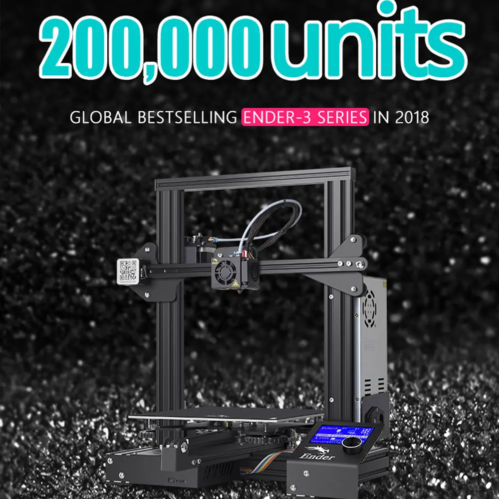 Creality Ender 3 3d принтер, алюминиевый, сделай сам, с печатью, 220x220x250 мм, высокоточный, DIY, бытовой принтер