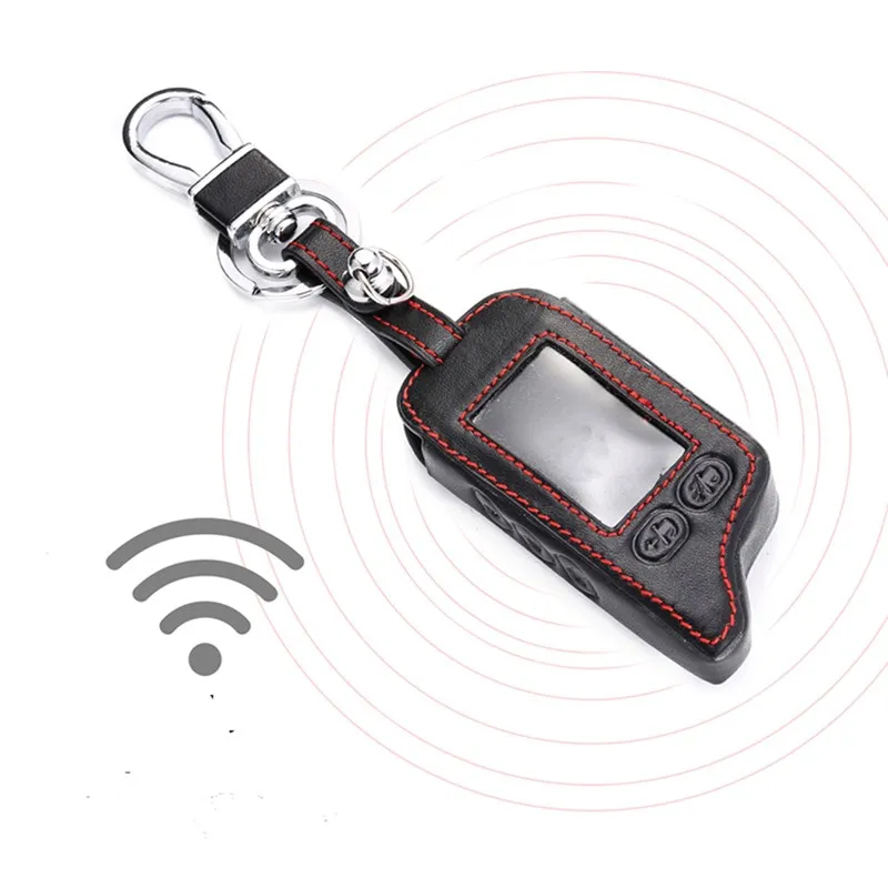 Key Case Cover Key Case Remote Control Case Cover Leather car Key Case For Tomahawk TZ-9010 SL-950 TZ-9030 TZ9031 TZ 9010 Car Burglar Alarm LCD Keychain Remote Control Cover