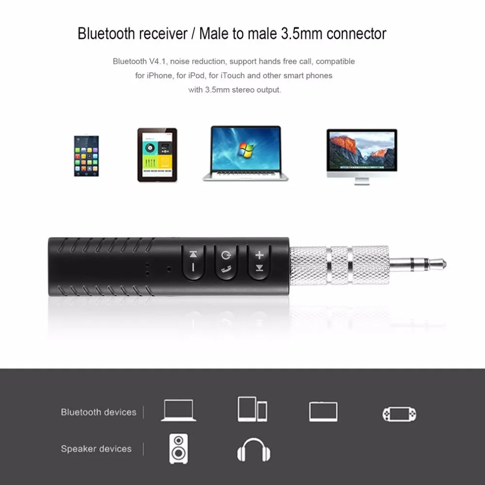 LESHP беспроводной Bluetooth 4,1 приемник 3,5 мм разъем Bluetooth Hands Free аудио музыкальный адаптер автомобильный Aux кабель для динамика наушников