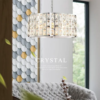 

Chrome chandelier lighting for living room round crystal haning lamp for bedroom modern led chandeliers dinning room lights